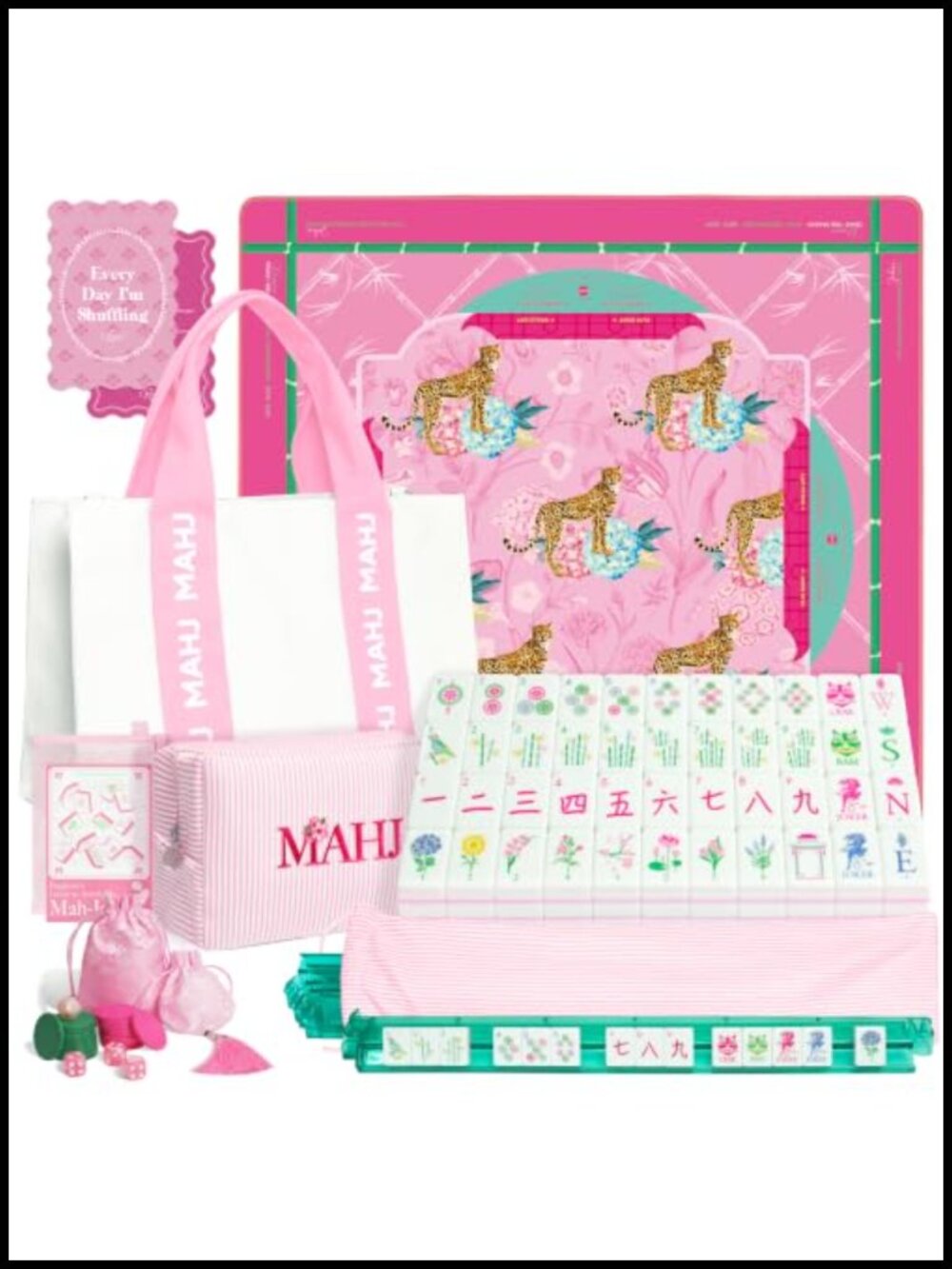 Complete American Mahjong Set with Mat, Racks, 160 Tiles, Storage Bags, Dice &